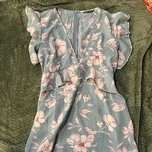 deep v line peplum vacation dress